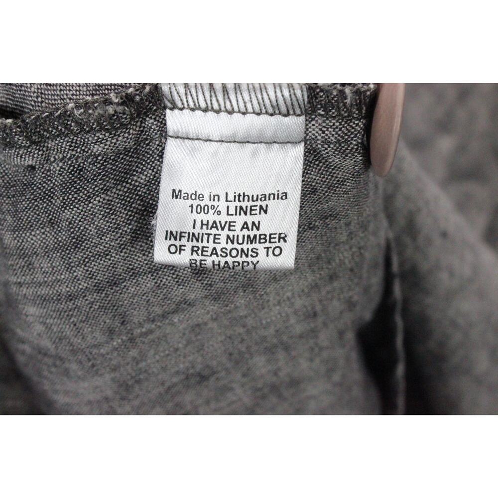 Flax Linen Button Top Gray Size Medium Lagenlook … - image 5